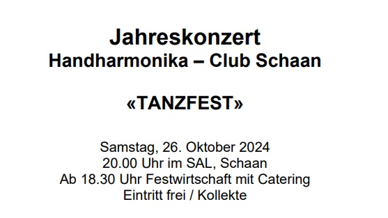 Jahreskonzert des Handharmonika - Club Schaan, © ZVG