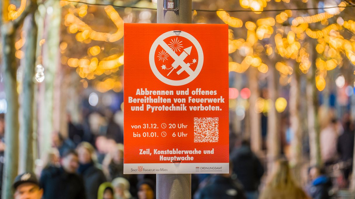 Frankfurt'ta yasaklı havai fişek bölgesi, © Andreas Arnold/dpa
