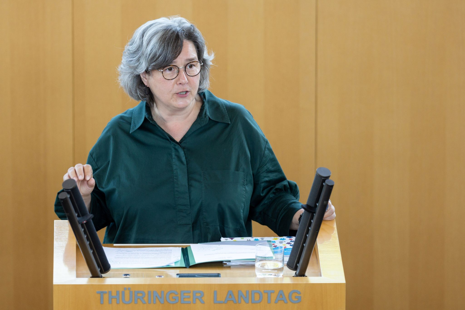 Heike Werner (Linke), Thüringer Ministerin für Gesundheit, spricht.