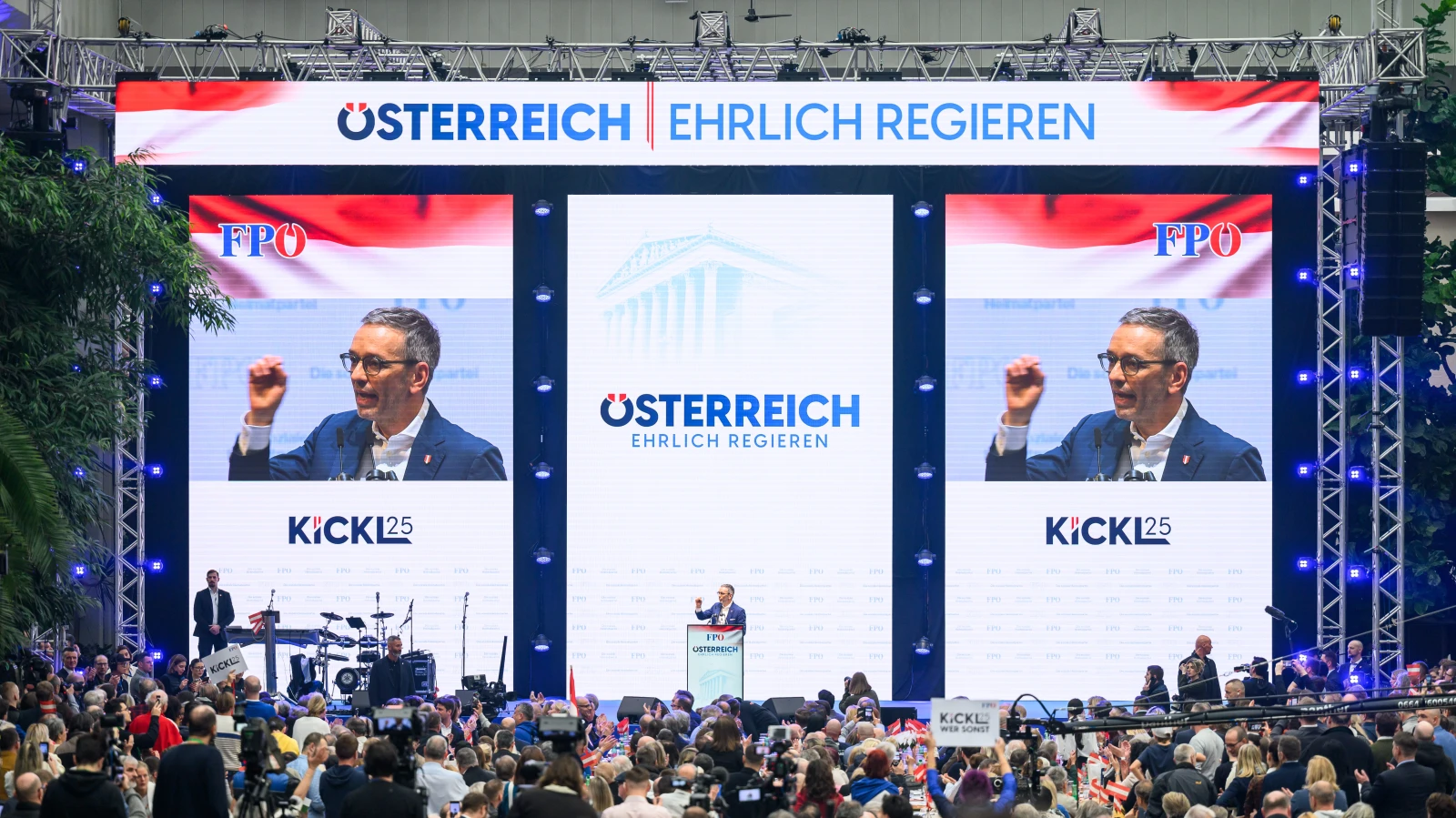 FPÖ-Chef Kickl steht zur "Festung Österreich" - Kein Öxit, © Keystone/SDA FPÖ-Chef Kickl steht zur "Festung Österreich" - Kein Öxit, © Keystone/SDA