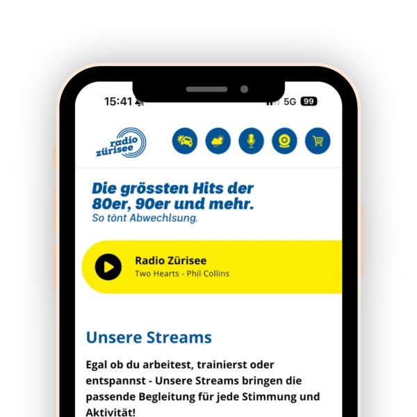 Radio Zürisee App, © Radio Zürisee Radio Zürisee App, © Radio Zürisee