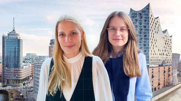 Hamburg mit Svenja und Antonia (Praktikanten) davor, © Shutterstock