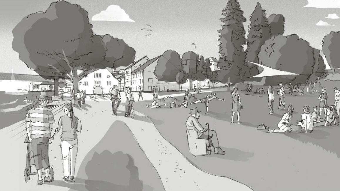 © Kritisierte Visualisierung des Schauweckerplatzes. Bildquelle: Abstimmungsbroschüre Stadt SH