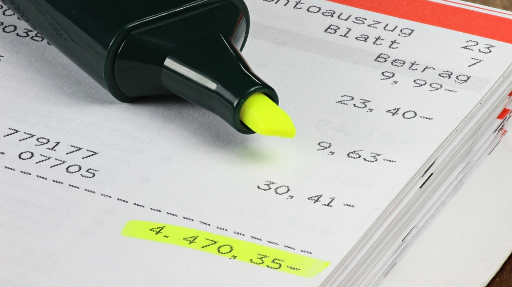 Kontoauszug, © Shutterstock