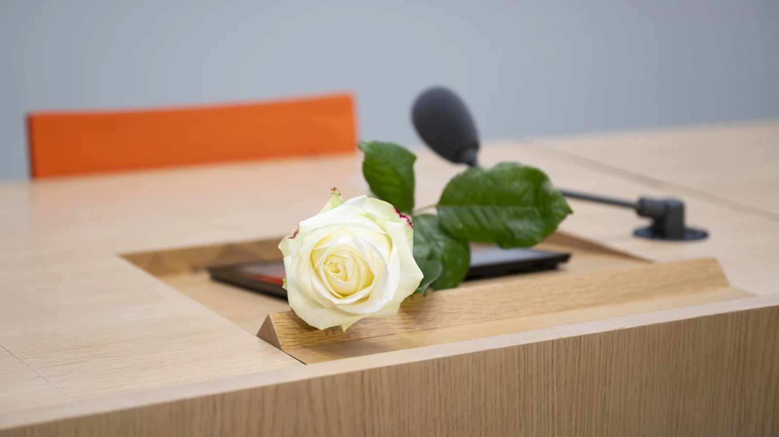 Ursula Eggenberger wird Bundesratssprecherin ad interim, © Keystone SDA /Eine Rose fotografiert auf dem Platz von Bundesratssprecher und Vizekanzler Andre Simonazzi Ursula Eggenberger wird Bundesratssprecherin ad interim, © Keystone SDA /Eine Rose fotografiert auf dem Platz von Bundesratssprecher und Vizekanzler Andre Simonazzi