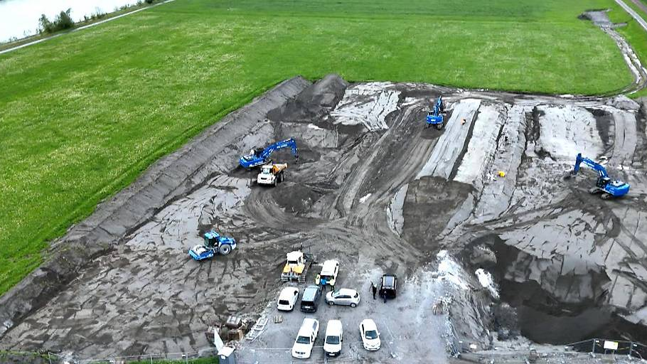 Versuchsdamm für Rhesi wird aufgebaut, © ORF Vorarlberg