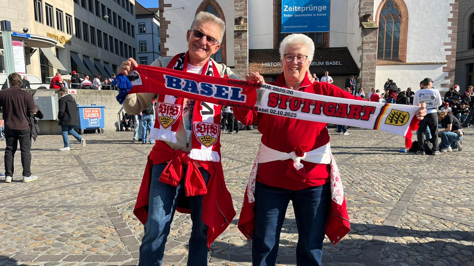 VfB-Fans stimmen sich in Basel auf das EL-Spiel ein, © Radio Basilisk