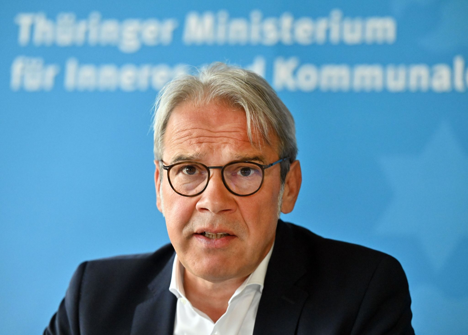 Georg Maier (SPD), Minister für Inneres und Kommunales von Thüringen, spricht.