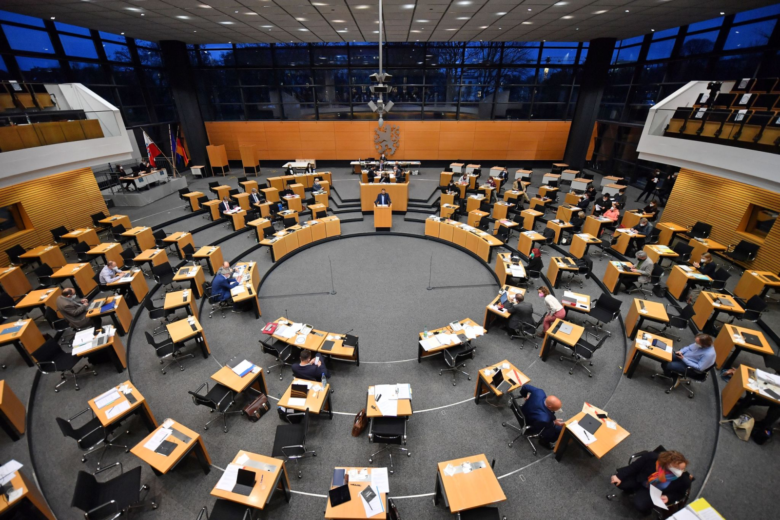Der Plenarsaal des Thüringer Landtags.