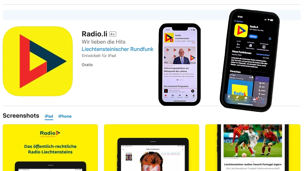 Die neue Radio Liechtenstein App, © Radio Liechtenstein Die neue Radio Liechtenstein App, © Radio Liechtenstein