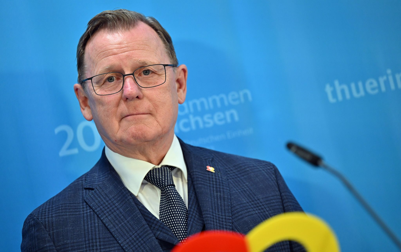 Thüringens Ministerpräsident Bodo Ramelow während einer Pressekonferenz.