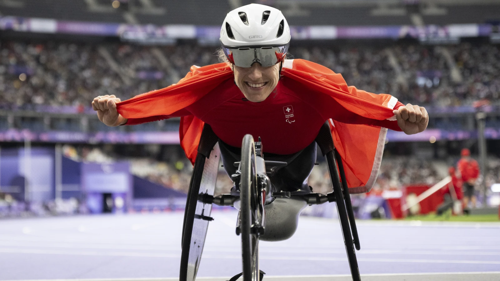 Catherine Debrunner im Marathon allein auf weiter Flur, © Keystone / Ennio Leanza Catherine Debrunner im Marathon allein auf weiter Flur, © Keystone / Ennio Leanza
