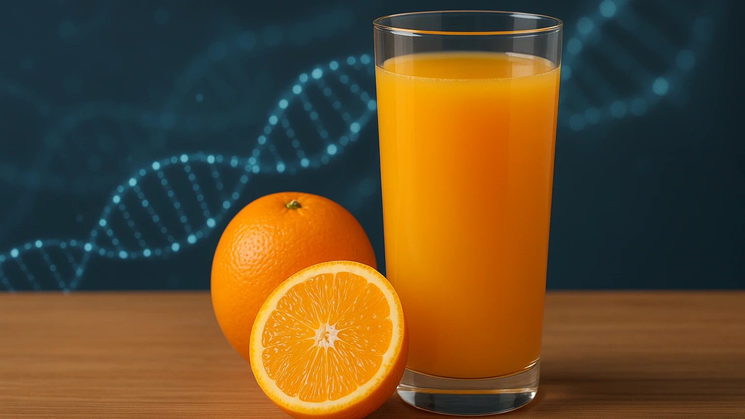 Portakal Suyunun Gizli Gücü: Vücutta Binlerce Geni Etkiliyor, © KI Portakal Suyunun Gizli Gücü: Vücutta Binlerce Geni Etkiliyor, © KI