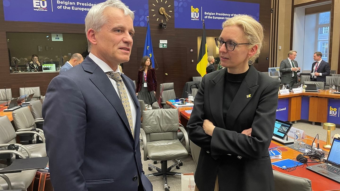 Regierungschef-Stellvertreterin Sabine Monauni zu Ministergesprächen in Brüssel, © IKR