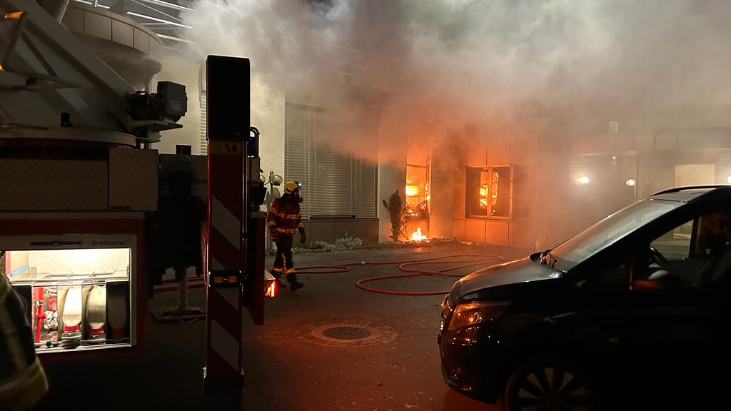 Grossbrand einer Stickerei in Diepoldsau, © Kantonspolizei St. Gallen