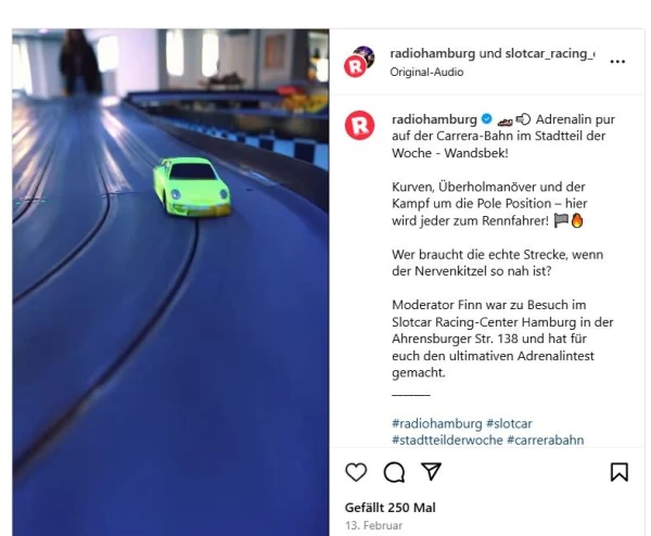 Co Post - Slotcar Racing Center Hamburg und Radio Hamburg, © Radio Hamburg Co Post - Slotcar Racing Center Hamburg und Radio Hamburg, © Radio Hamburg