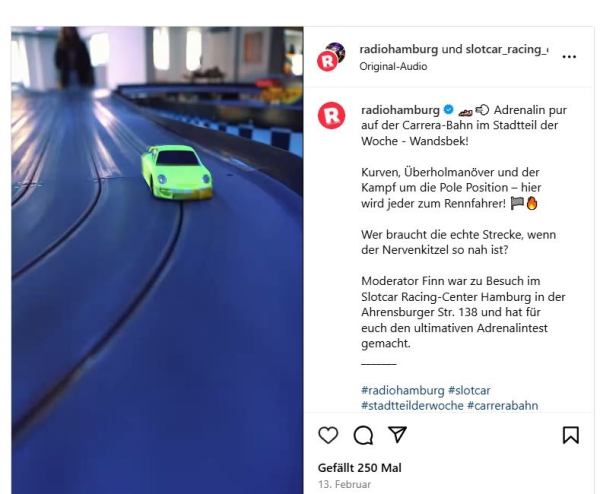 Co Post - Slotcar Racing Center Hamburg und Radio Hamburg, © Radio Hamburg