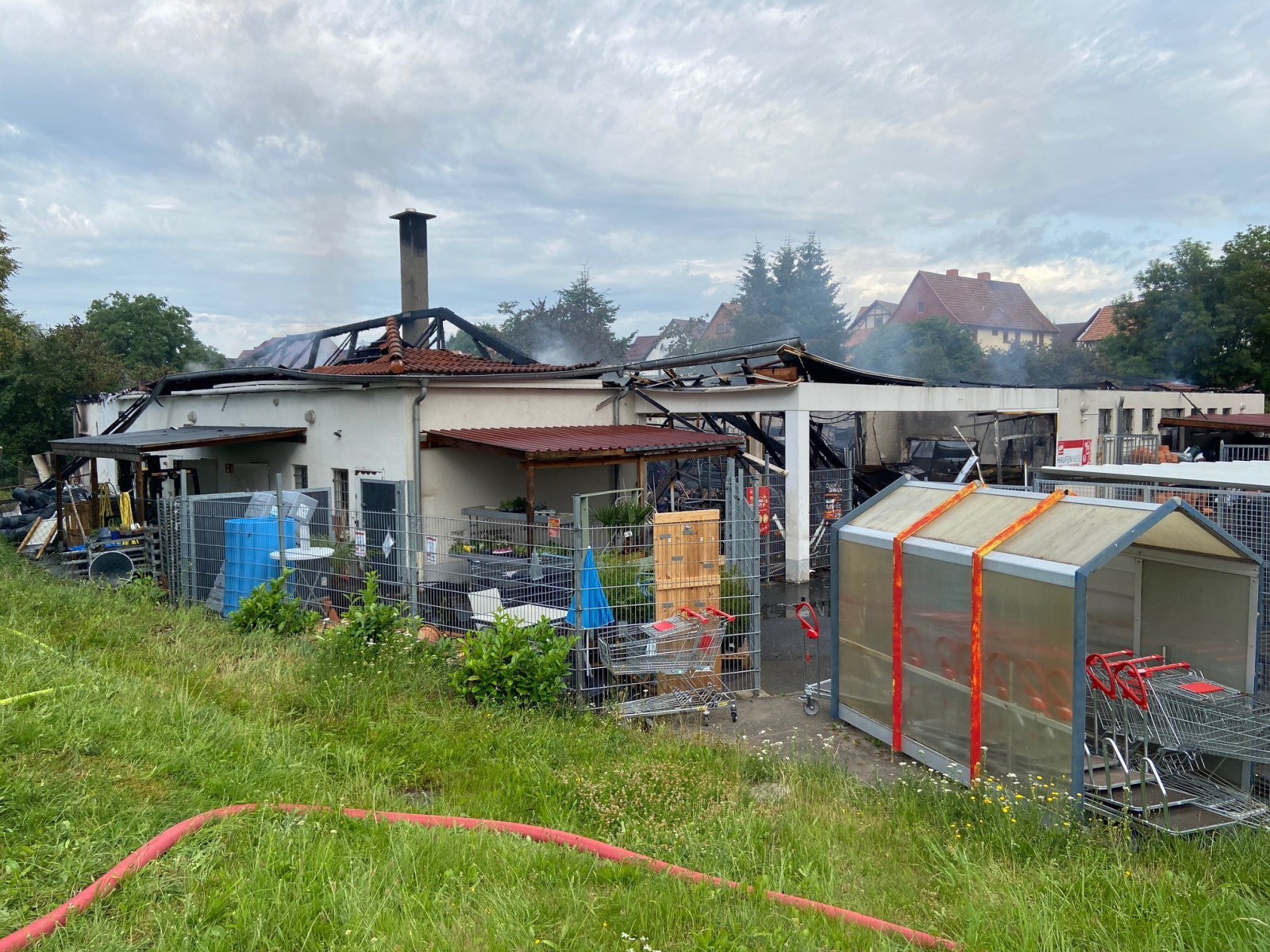 Abgebrannter Baumarkt in Gerstungen 