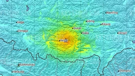 Schweres Erdbeben in Tibet, © KEYSTONE USGS HANDOUT Schweres Erdbeben in Tibet, © KEYSTONE USGS HANDOUT
