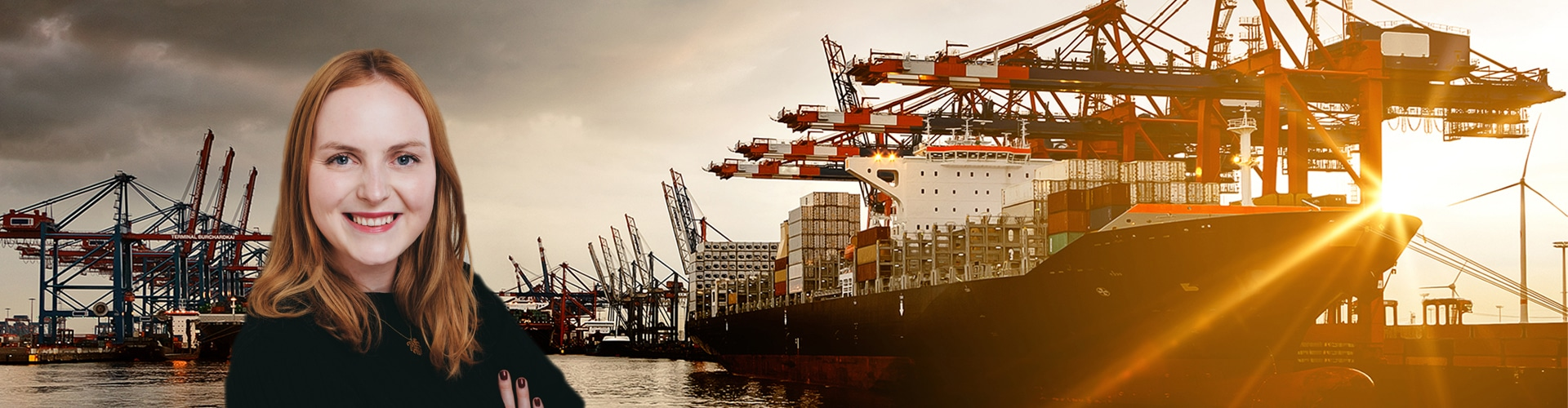 Isabell vor dem Hamburger Hafen, © Shutterstock