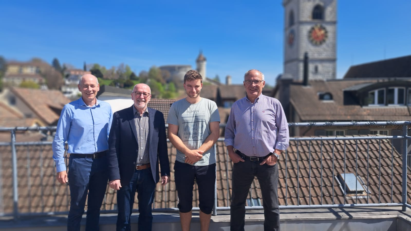 © v.l.n.r. Martin Kessler, Erwin Sutter, Maurus Pfalzgraf, Josef Würms Quelle: Radio Munot