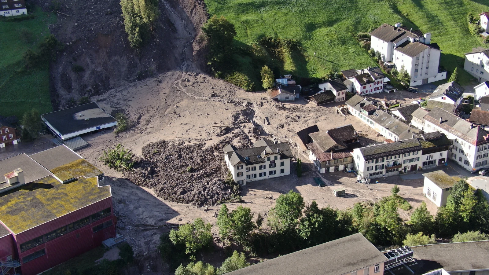Schwanden Glarus Erdrutsch, © GFO Glarus Süd Schwanden Glarus Erdrutsch, © GFO Glarus Süd