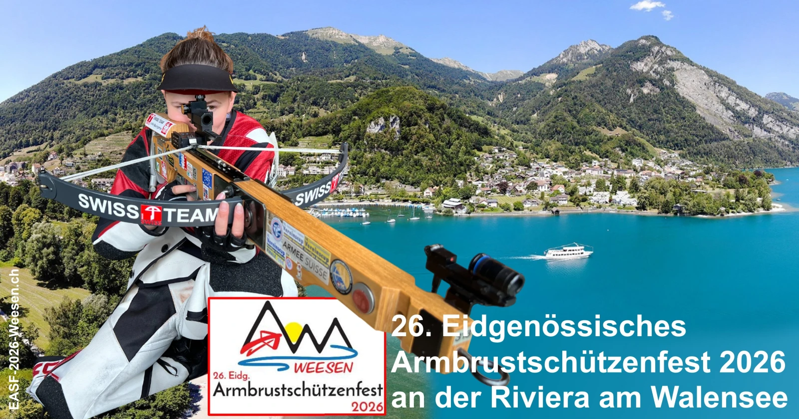 26. Eidg. Armbrustschützenfest 2026 – Weesen, © EASF 2026 26. Eidg. Armbrustschützenfest 2026 – Weesen, © EASF 2026