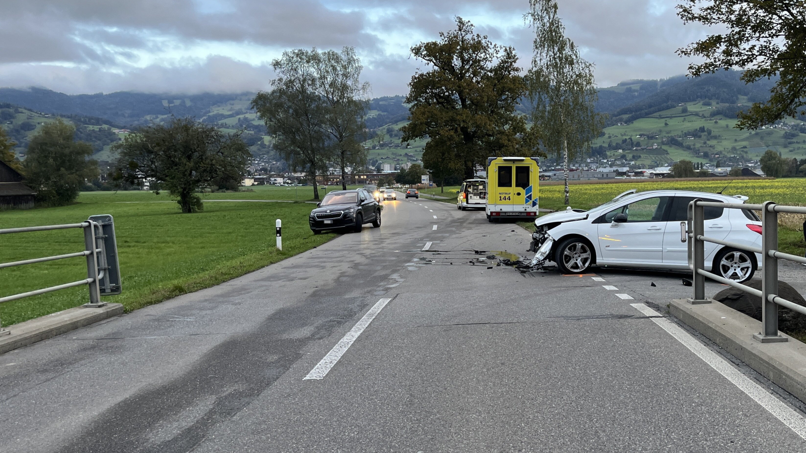 Unfall zwischen zwei Autos in Altstätten, © Kantonspolizei St. Gallen