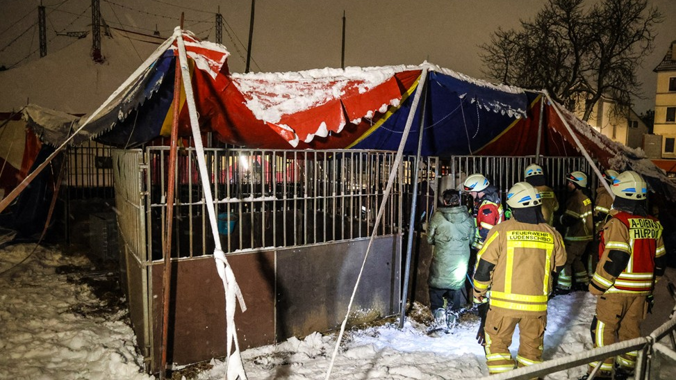 Lüdenscheid’de `Zirkus´ Çadırı Kar Ağırlığıyla Çöktü!, © Alex Talash/dpa