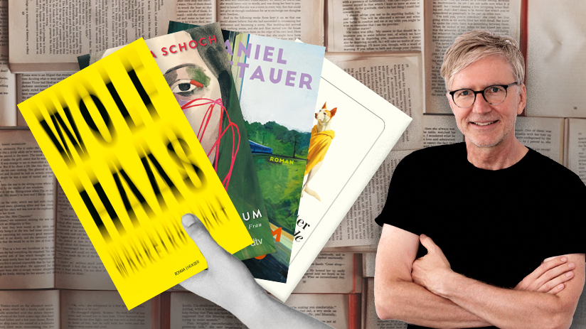 © 'Wackelkontakt' (Hanser), 'Wild nach einem wilden Traum' (dtv), 'In einem Zug' (DuMont), 'Stadt der Hunde' (Diogenes) | Collage: egoFM