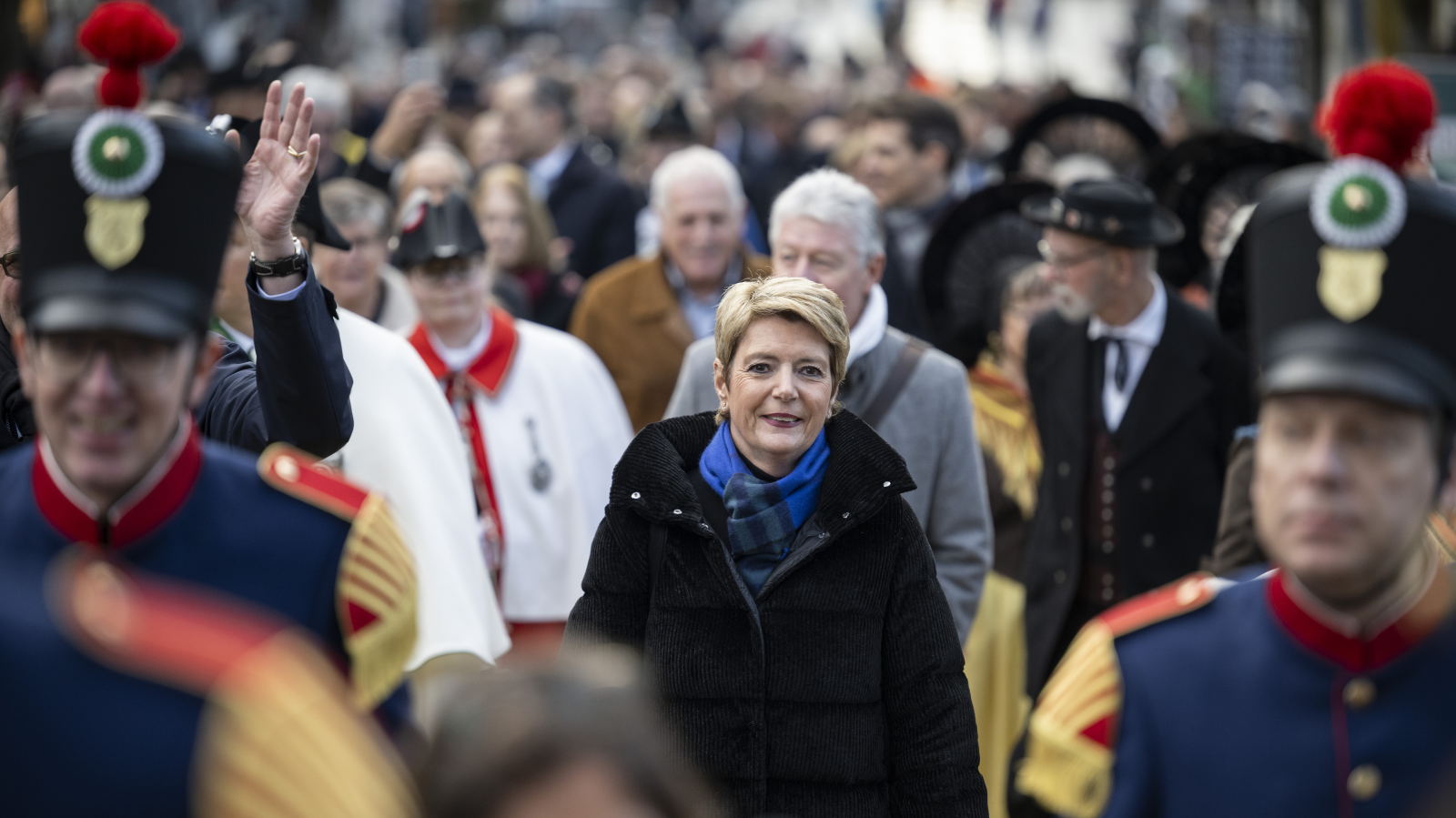 Wil feiert Bundespräsidentin Karin Keller-Sutter, © KEYSTONE/Ennio Leanza