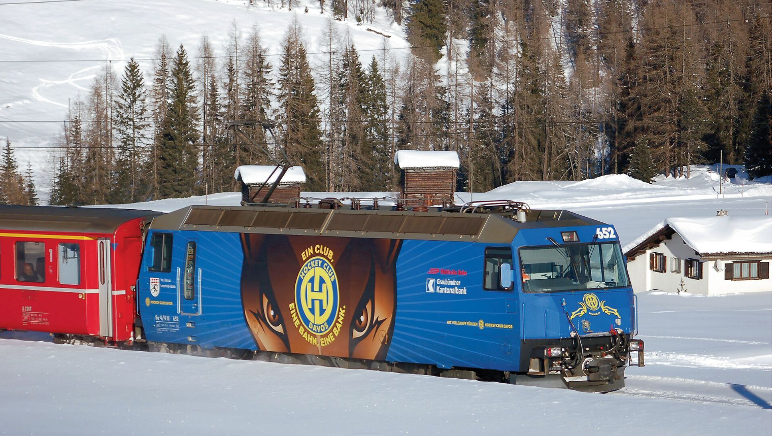 Mit der RhB zum HC Davos Bündner Powerplay, © Rhätische Bahn RhB