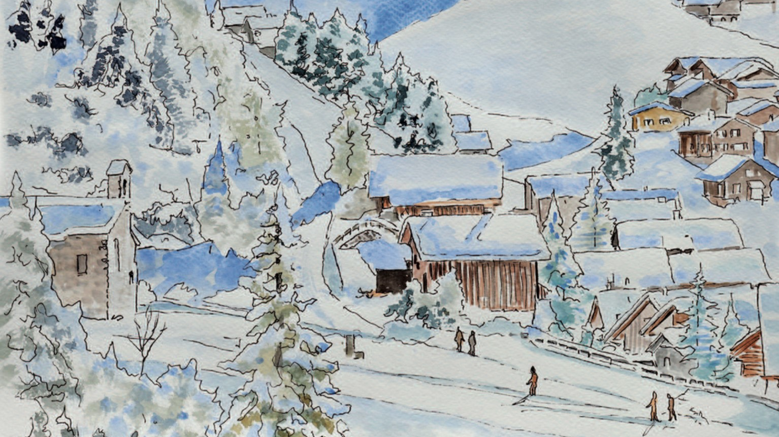 Neues Aquarell-Buch über Dörfer in Liechtenstein und der Schweiz, © Swiss Villages