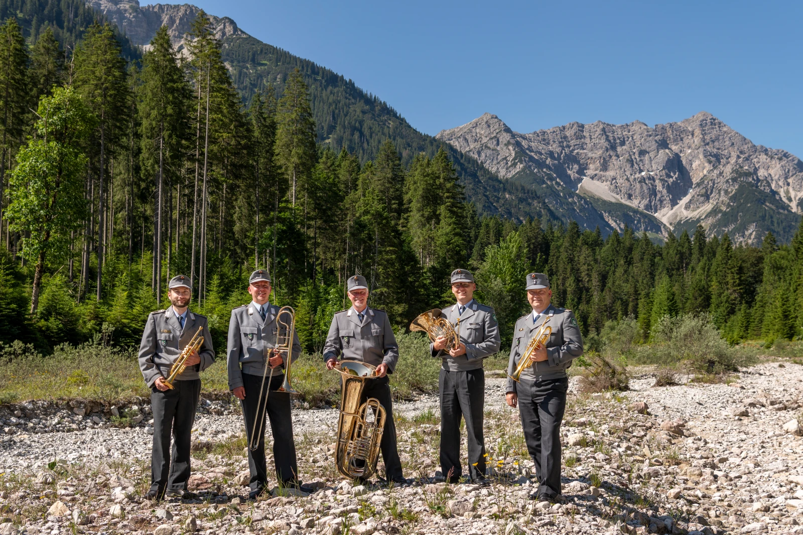 Garmisch- Partenkirchen: Das Blechbläserquintett des Gebirgsmusikkorps der Bundeswehr, © Garmisch_Blechquintett Garmisch- Partenkirchen: Das Blechbläserquintett des Gebirgsmusikkorps der Bundeswehr, © Garmisch_Blechquintett