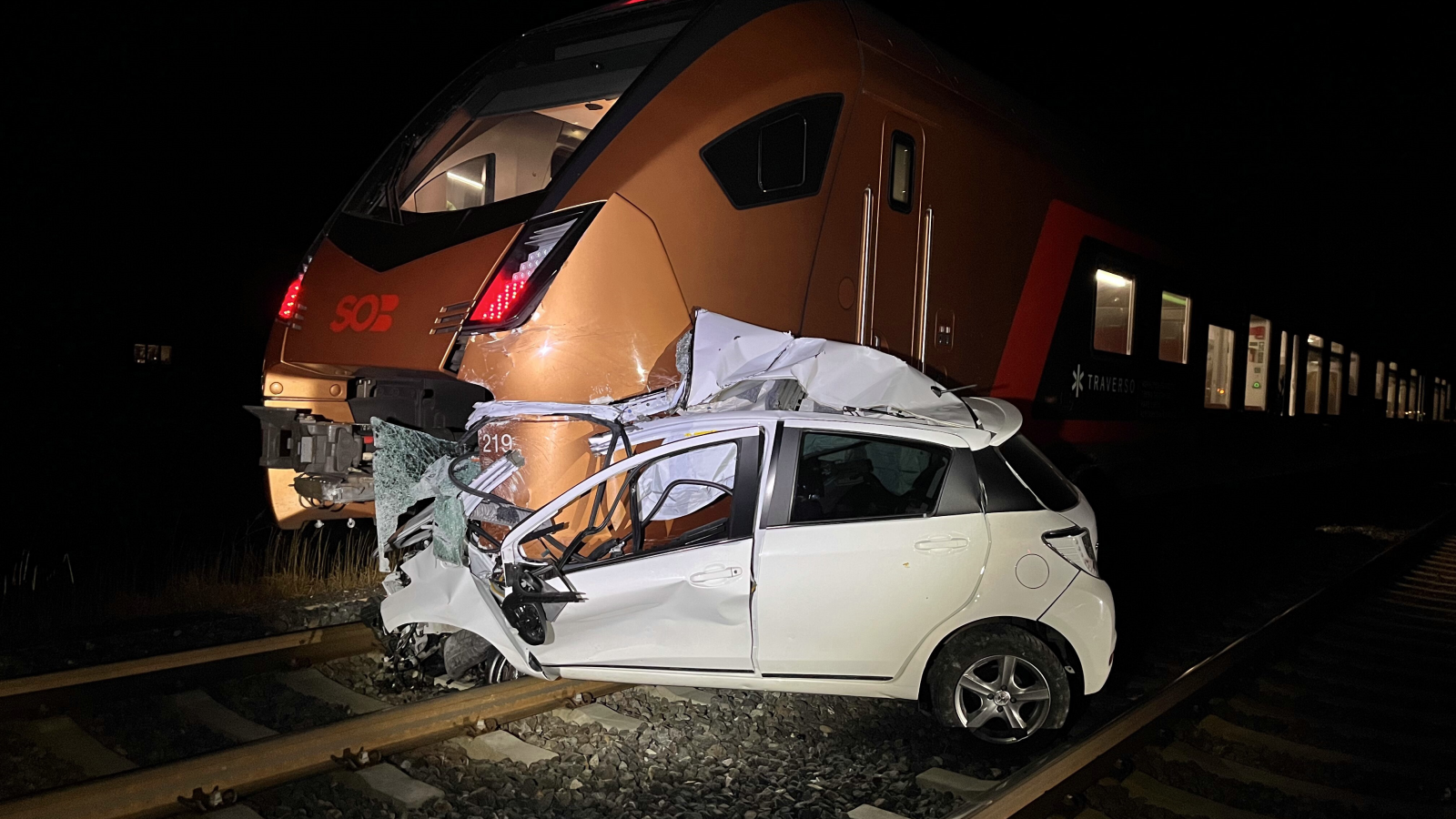 Zugskollision mit Auto in Buchs, © Kantonspolizei St. Gallen