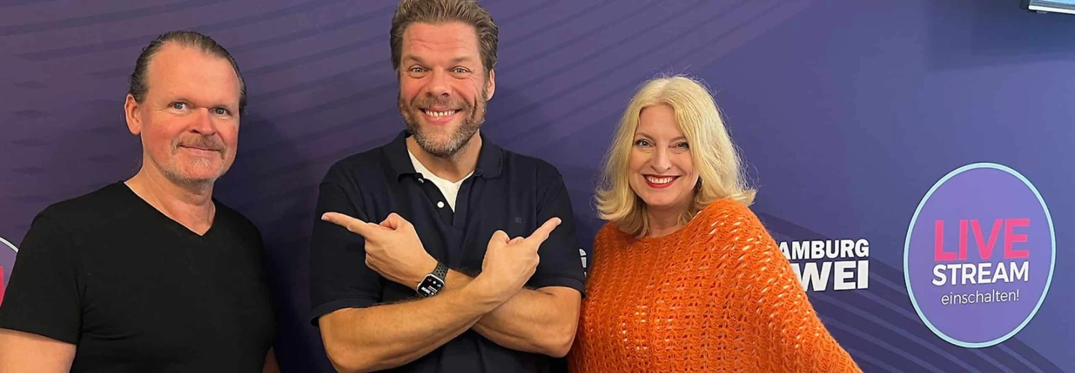 Tetje Mierendorf mit AC und Birgitt Hahn, © HAMBURG ZWEI Tetje Mierendorf mit AC und Birgitt Hahn, © HAMBURG ZWEI