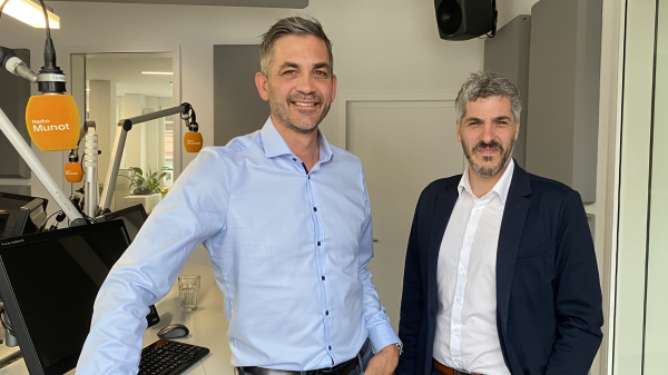 Stammtisch zur Ständeratswahl: Brüngger gegen Stocker, © Von links: Severin Brüngger (FDP) und Simon Stocker (SP).