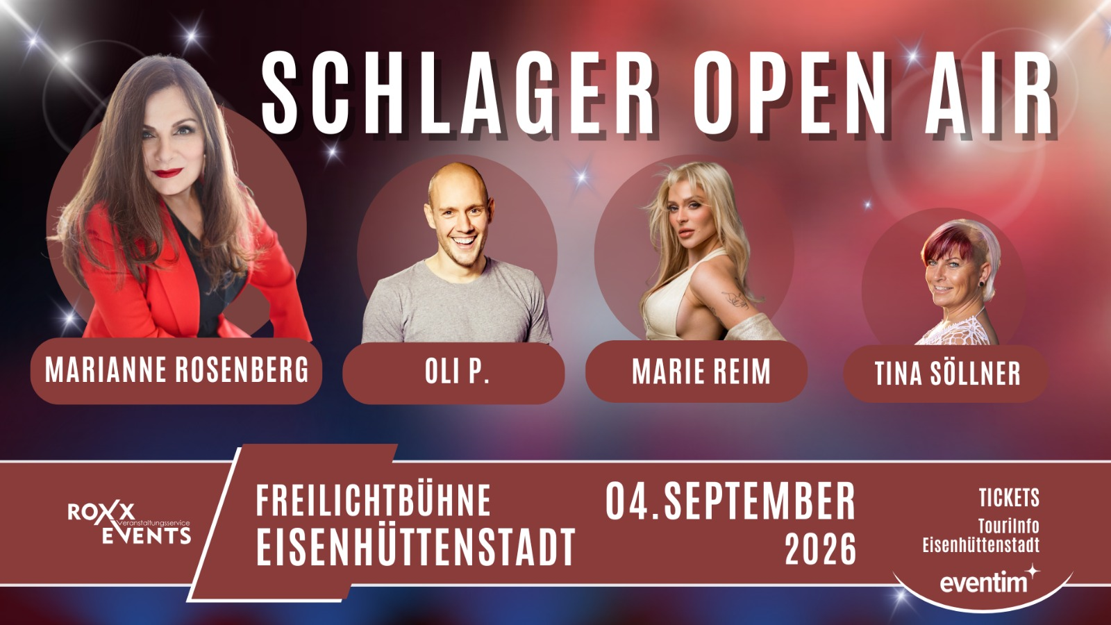 Schlager Open Air mit Marianne Rosenberg, Marie Reim, Oli P & Tina Söllner