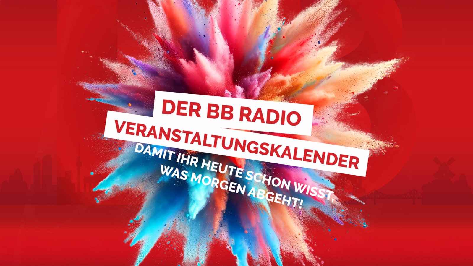Egal, ob Kunst, Musik oder Theater – erlebt Brandenburg und Berlin ganz nach euren Wünschen. Unser Veranstaltungskalender hilft euch dabei, die schönsten Veranstaltungen in der Region zu finden.