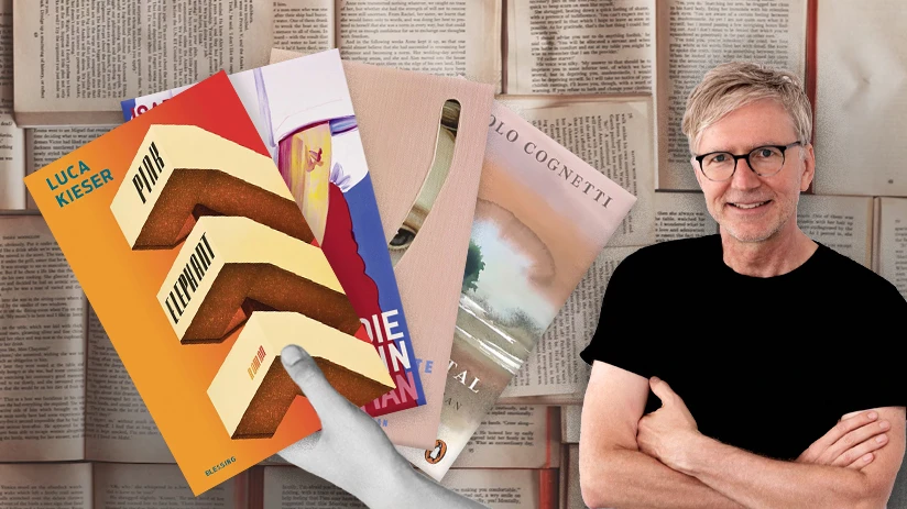 © 'Pink Elephant' Blessing, 'Die Spielerin' (S. Fischer), 'Die schönste Version' (Rowohlt), 'Unten im Tal' (Penguin ) | Collage: egoFM © 'Pink Elephant' Blessing, 'Die Spielerin' (S. Fischer), 'Die schönste Version' (Rowohlt), 'Unten im Tal' (Penguin ) | Collage: egoFM