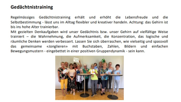 Gedächtnistraining Fitness 50+, © zvg