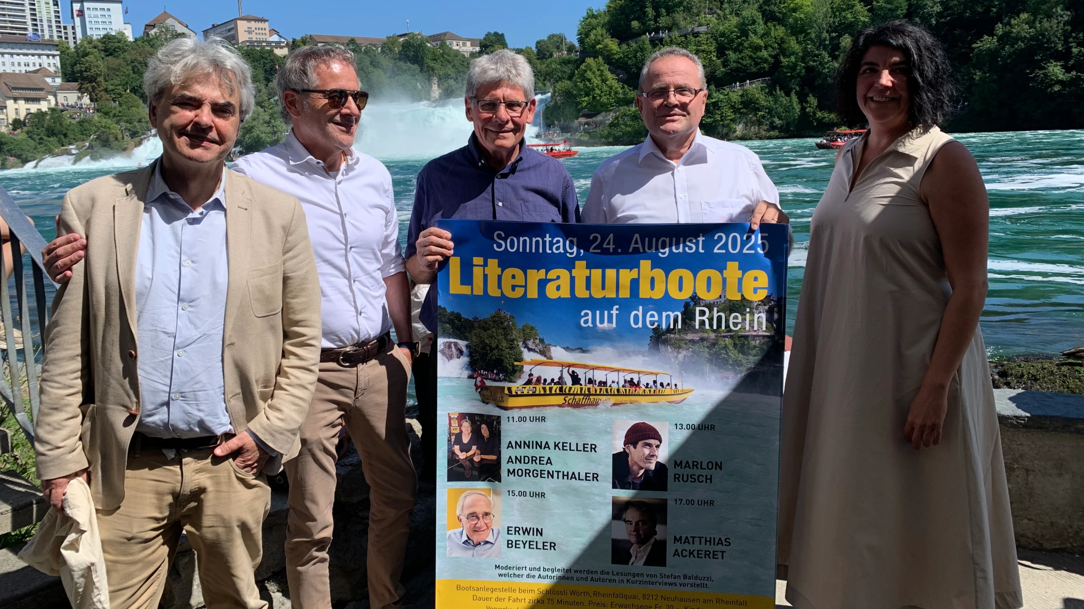 v.r.n.l. Matthias Ackeret, Stefan Balduzzi, Ruedi Meier, Christian Di Ronco, Annina Keller, © Radio Munot v.r.n.l. Matthias Ackeret, Stefan Balduzzi, Ruedi Meier, Christian Di Ronco, Annina Keller, © Radio Munot