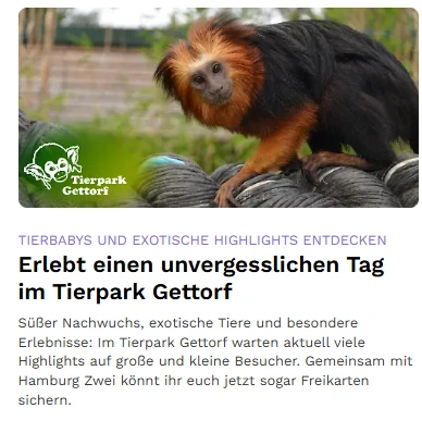 Online Einbindung Beispiel, © HAMBURG ZWEI Online Einbindung Beispiel, © HAMBURG ZWEI