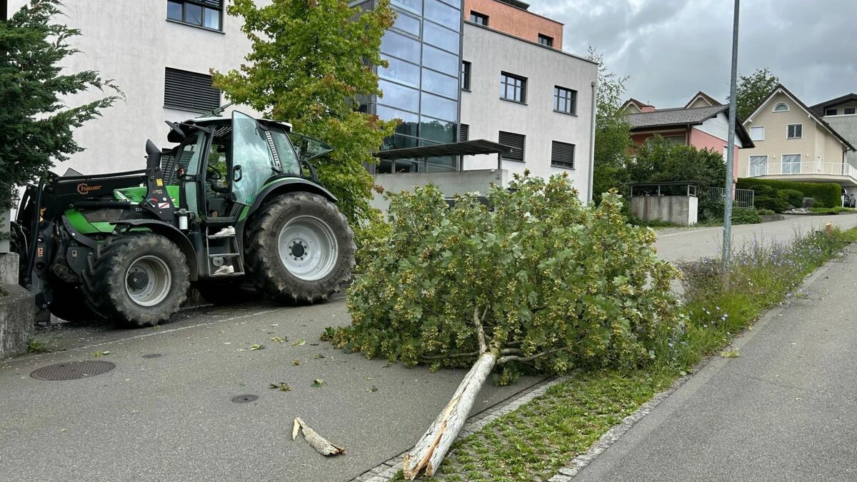 Selbstunfall mit Traktor in Mauren, © Landespolizei Liechtenstein Selbstunfall mit Traktor in Mauren, © Landespolizei Liechtenstein