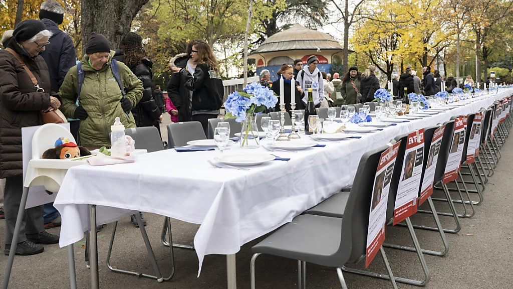Mahnwach Zürich Demonstration Gaza, © Keystone SDA Mahnwach Zürich Demonstration Gaza, © Keystone SDA