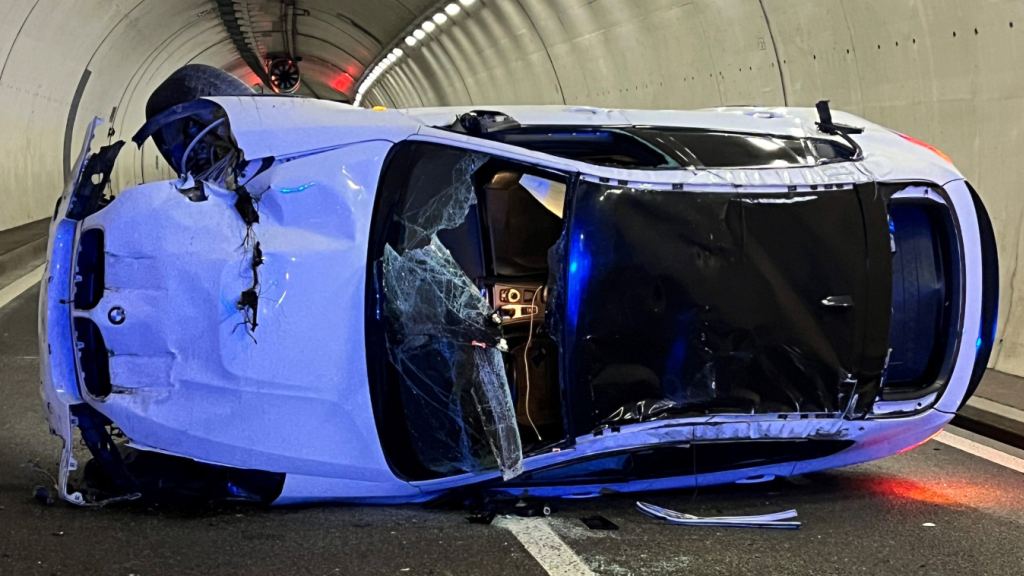 Selbstunfall auf der A7 bei Kreuzlingen, © Kantonspolizei Thurgau