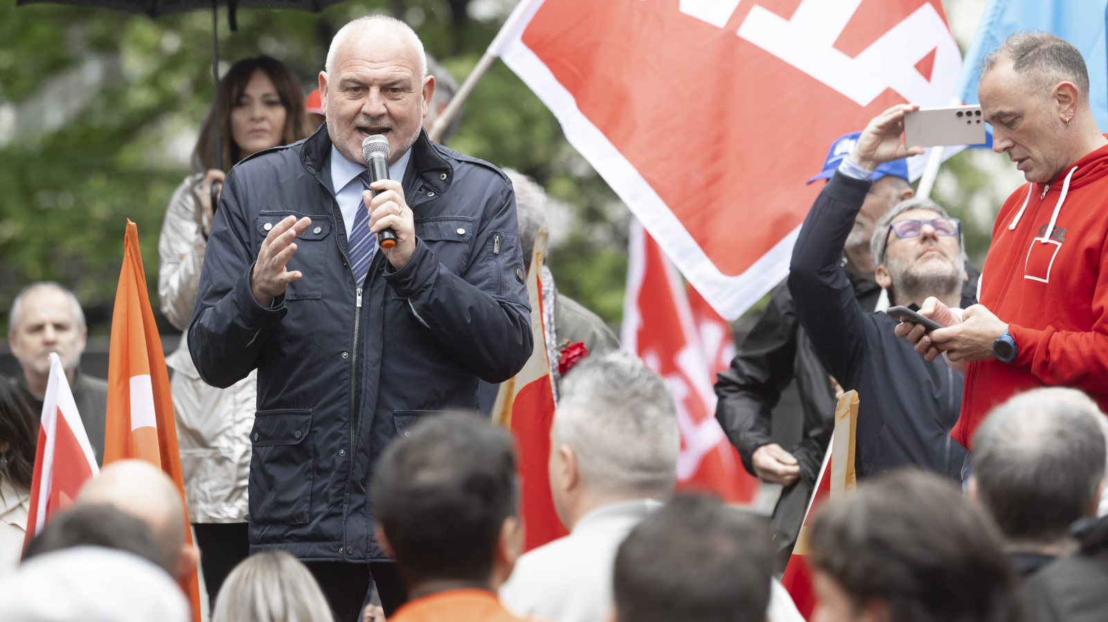 Grenzgänger demonstrieren in Como, © Keystone-SDA