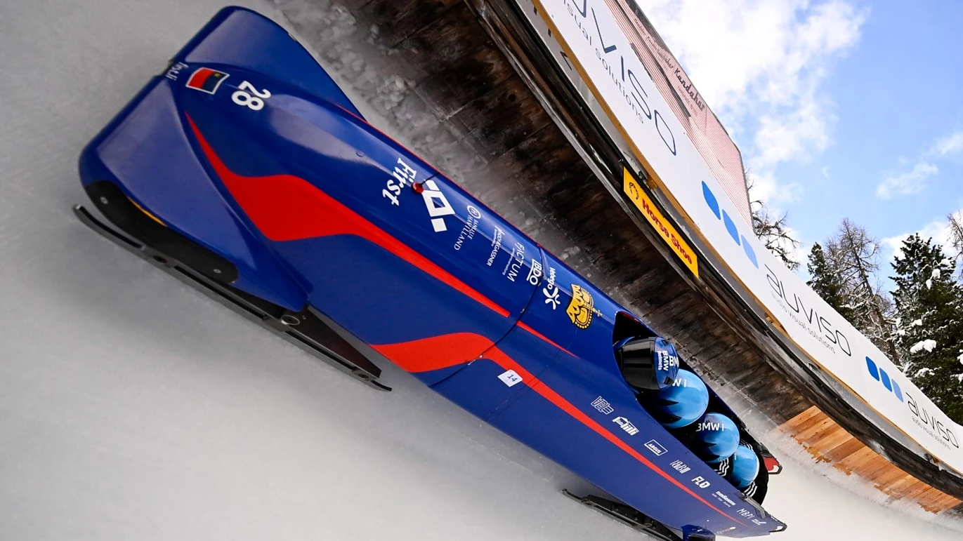 Liechtensteiner 4er-Bobteam auf 20. Schlussrang , © IBSFsliding Liechtensteiner 4er-Bobteam auf 20. Schlussrang , © IBSFsliding
