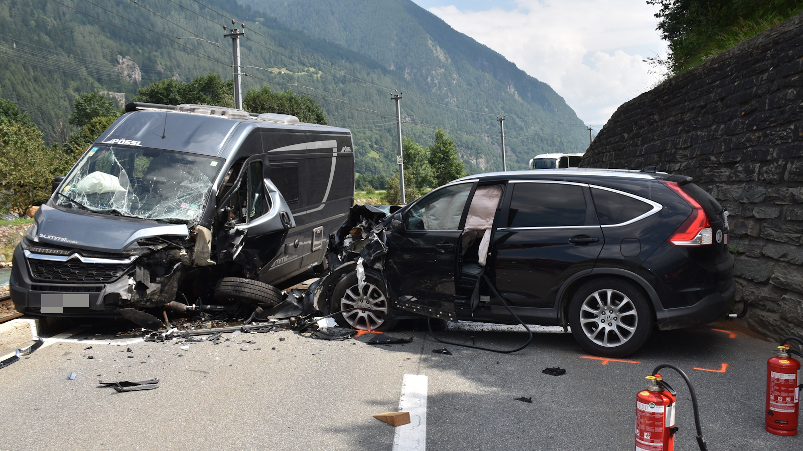 Weniger Verkehrsunfälle in Graubünden, © Kantonspolizei Graubünden