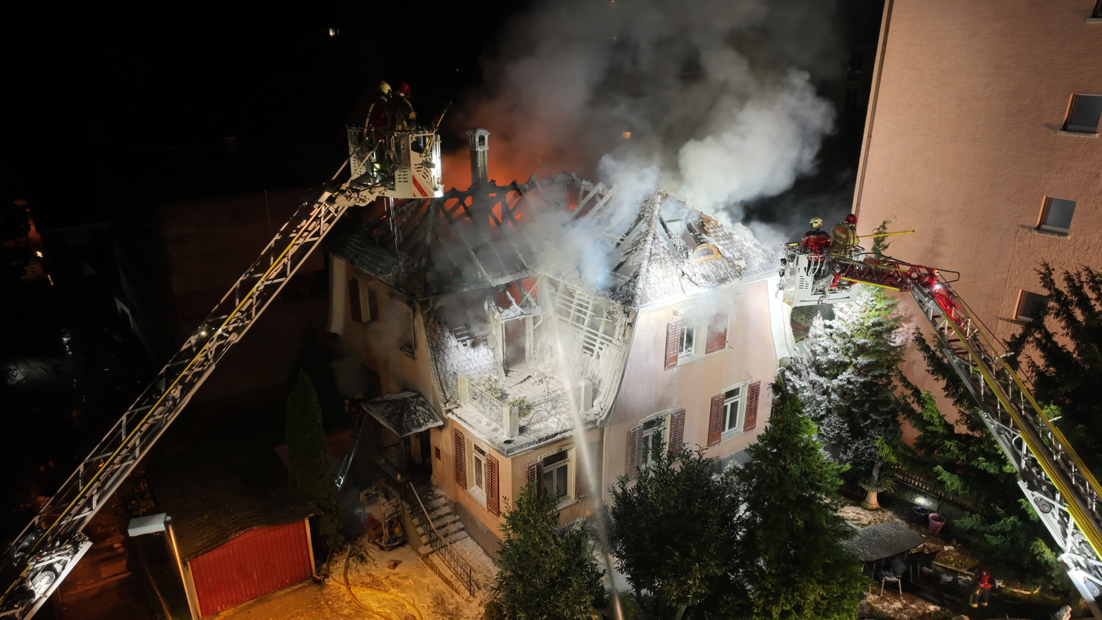 Hausbrand im Zentrum von Neuhausen, © Schaffhauser Polizei